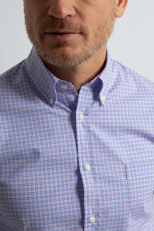 Steppin' Out Skjorta Rutig Blå Röd Model / Detail