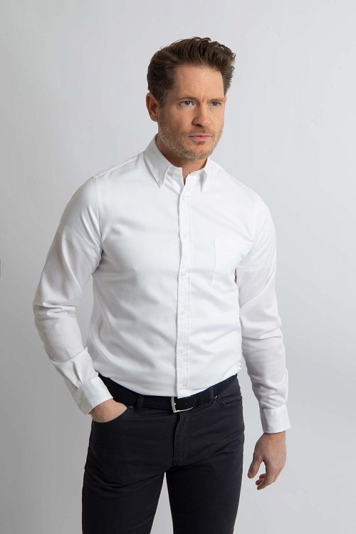 Steppin' Out Skjorte Dobbeltvævet Hvid Model / Voorkant