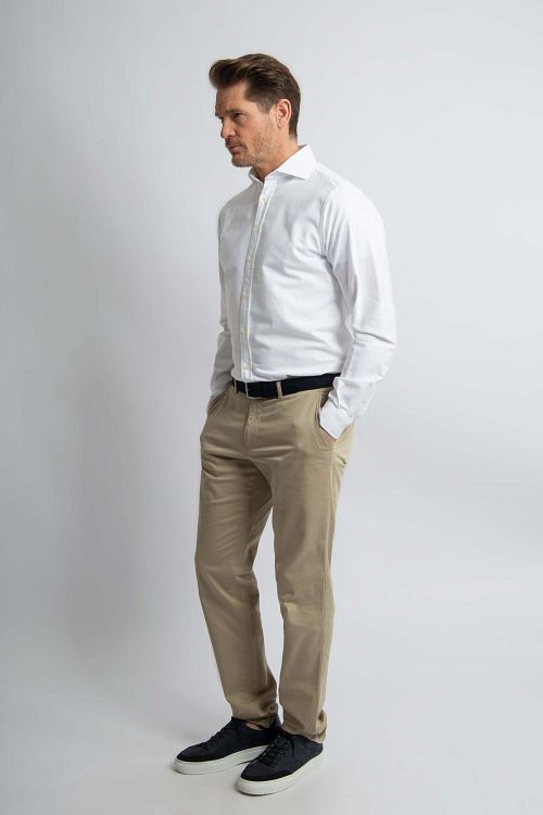 Steppin' Out Skjorte Oxford Hvid Model / Voorkant