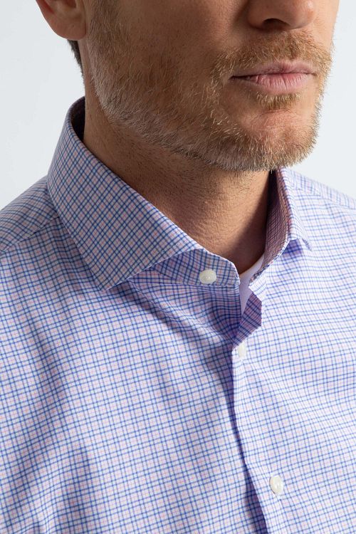 Steppin' Out Skjorte Slim-Fit Rutet Blå Rød Model / Detail