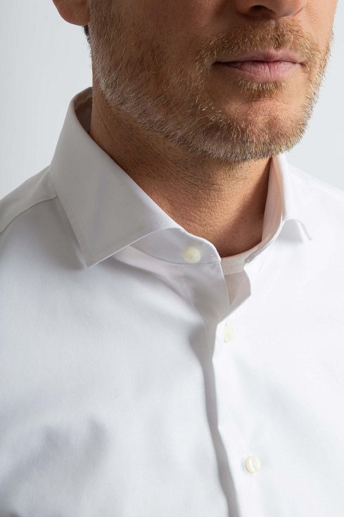 Steppin' Out Skjorte Slim-fit Twill Hvid Model / Detail