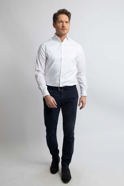 Steppin' Out Skjorte Twill Hvit Model / Voorkant