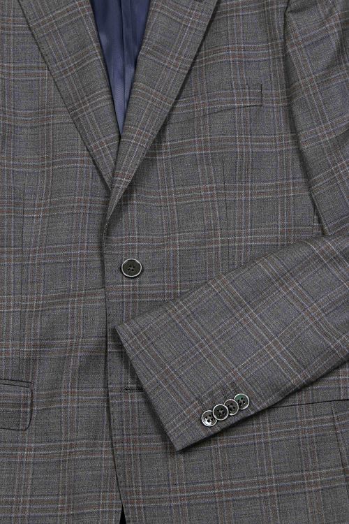 Suitable Anzug Toulon Wolle Check Grau Braun Product / Detail