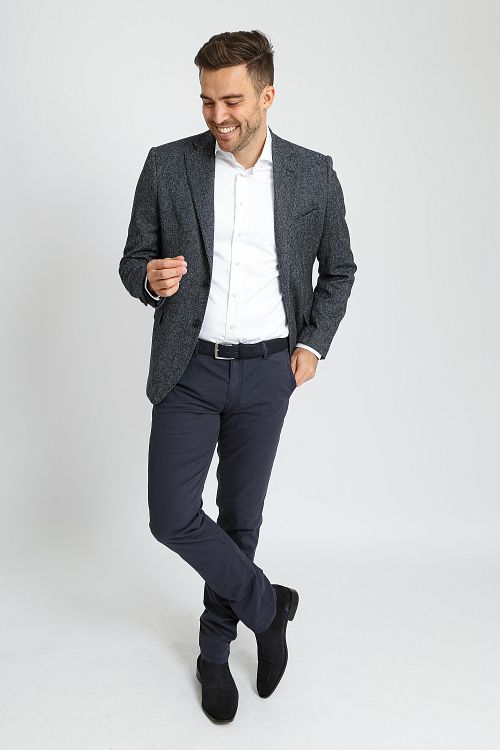 Suitable Birds Eye Colbert Merinowol Navy Model / Voorkant