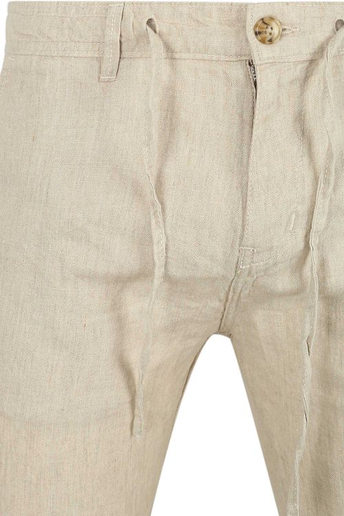 Passende Chino av lin i beige Product / Detail
