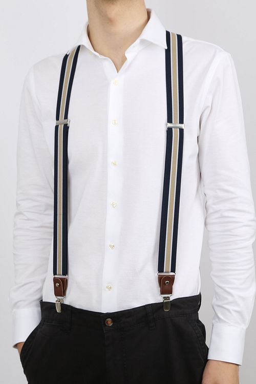 Suitable Luksus Seler Navy Stribe Beige Model / Voorkant