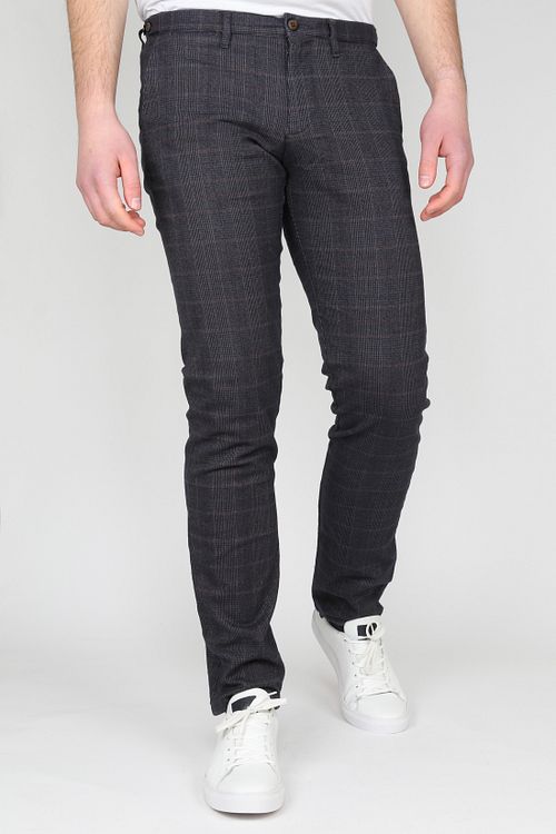 Passande Chino Locke Rutig Brun Model / Voorkant