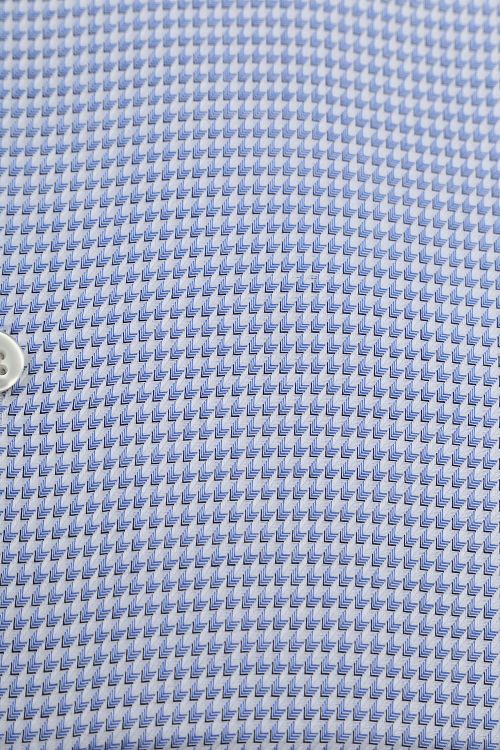 Camicia Suitable con doppio polsino stampata blu Product / Detail