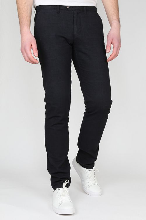 Suitable Chino Sartre a quadri blu scuro Model / Voorkant