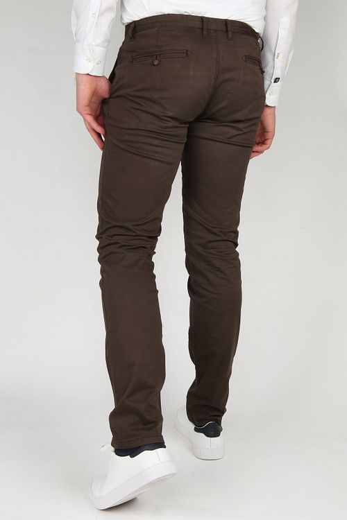 Suitable Chino Sartre ciemnobrązowe Model / Achterkant