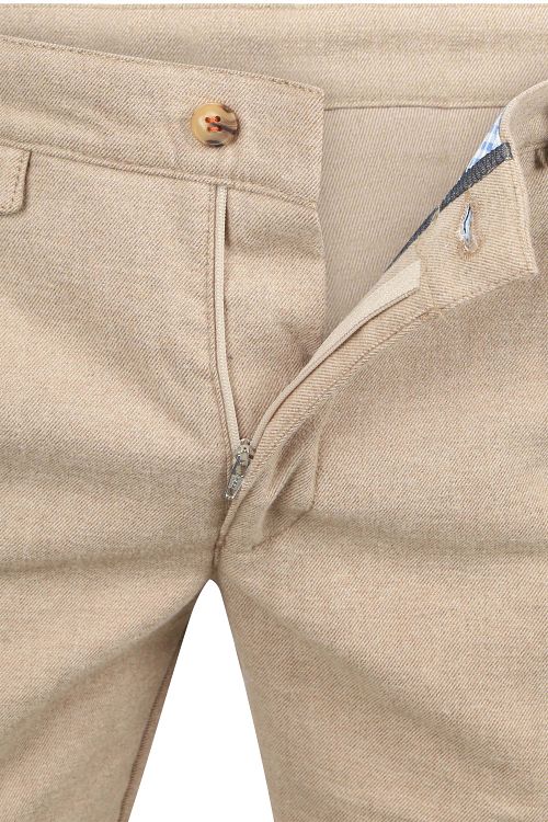 Suitable chinosy Pico Pleat z flaneli w kolorze piaskowym Product / Detail