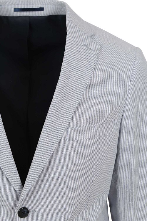 Suitable Blazer i Lys Blå med Striber i Linned Product / Detail