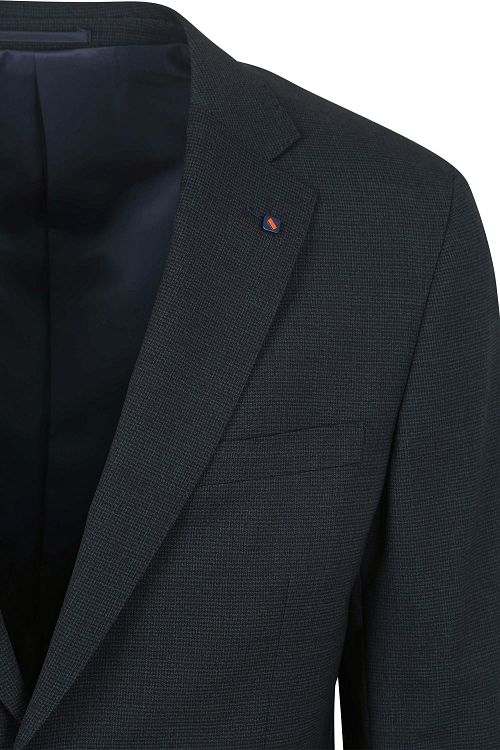 Suitable Costume Strato Pied De Poule Laine Marine Product / Detail