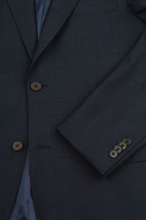 Suitable Costume Strato Pied De Poule Laine Marine Product / Detail