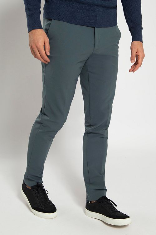 Suitable Dace Pantalon Vert Acier Model / Voorkant avec Bram