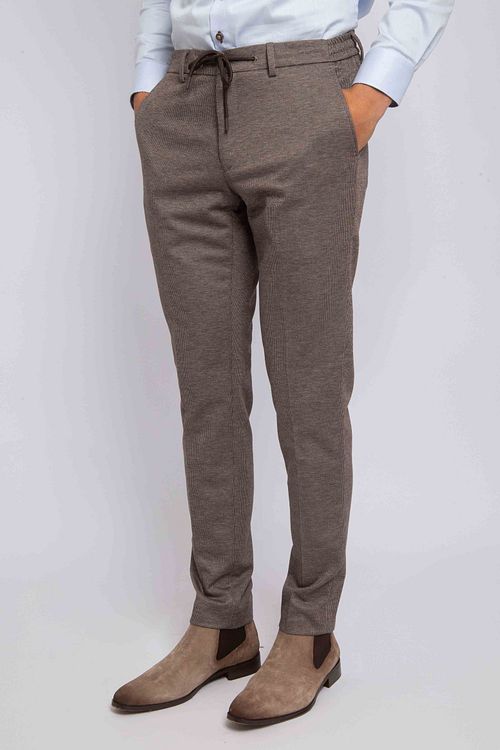 Suitable Das Pantalon Pied de Poule Marron Model / Voorkant
