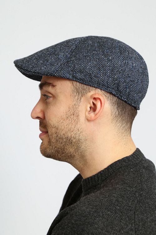 Suitable Flat Cap Marineblå Model / Zijkant