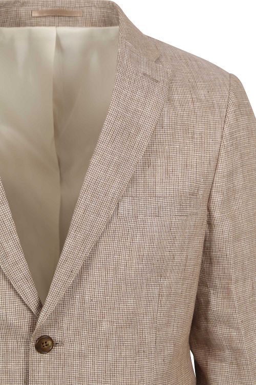 Suitable blazer in lino pepita beige Product / Detail