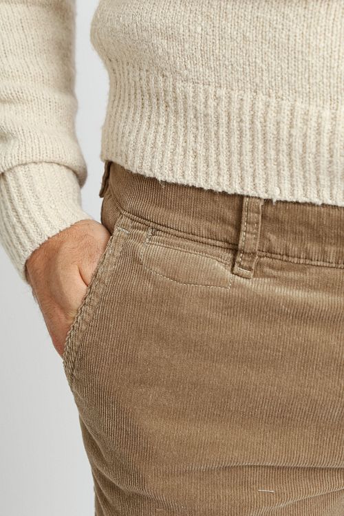 Suitable Half Zip Pullover z gotowanej wełny ecru Model / Detail