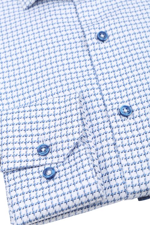 Suitable Hemd Check Print Blauw Product / Detail