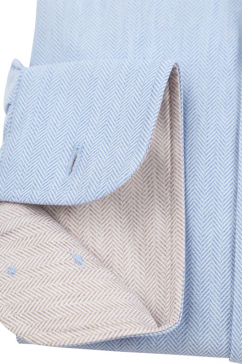 Suitable Herringbone Hemd Dunkelblau Product / Detail