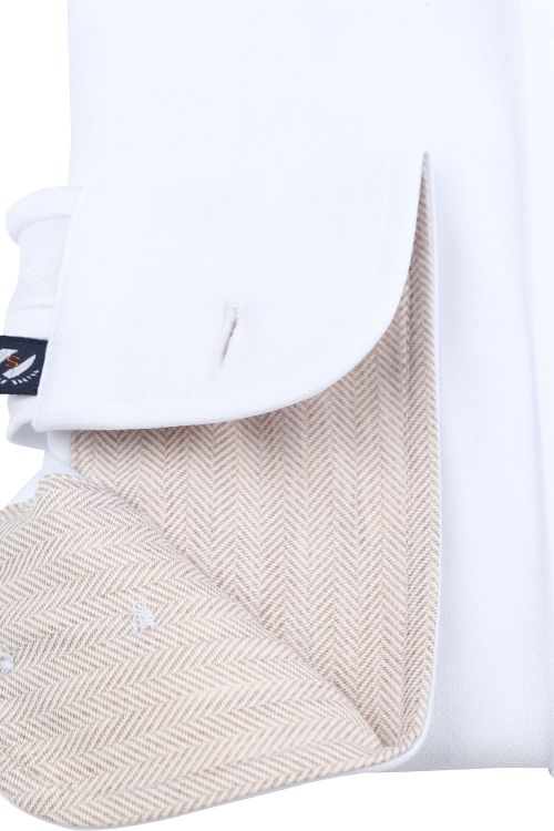 Suitable Herringbone Skjorte Hvitt Product / Detail