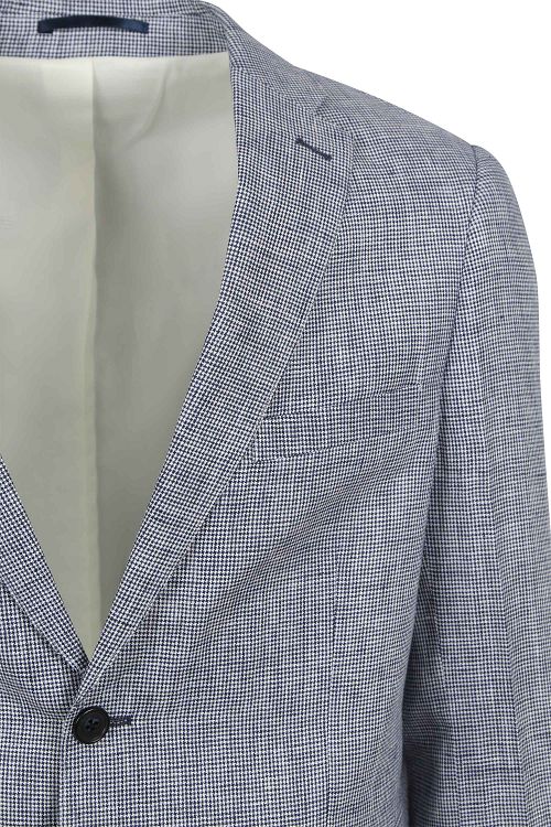 Suitable Blazer Pepita Linen Blue Product / Detail