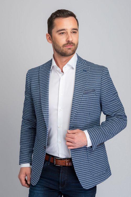 Suitable Blazer Patras Blå Model / Voorkant med Emiel