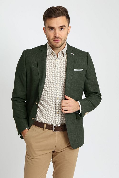 Suitable Jakke Heleen Grøn Model / Voorkant med Bram