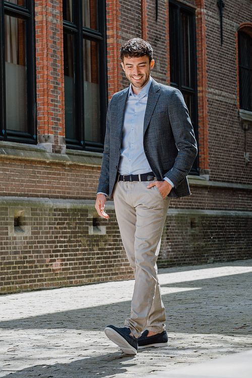 Suitable Kåpe Kongeblå Brun Blå Model / Voorkant med Bram