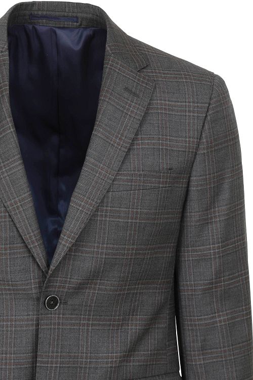 Suitable Kostuum Toulon Wol Check Grijs Bruin Product / Detail