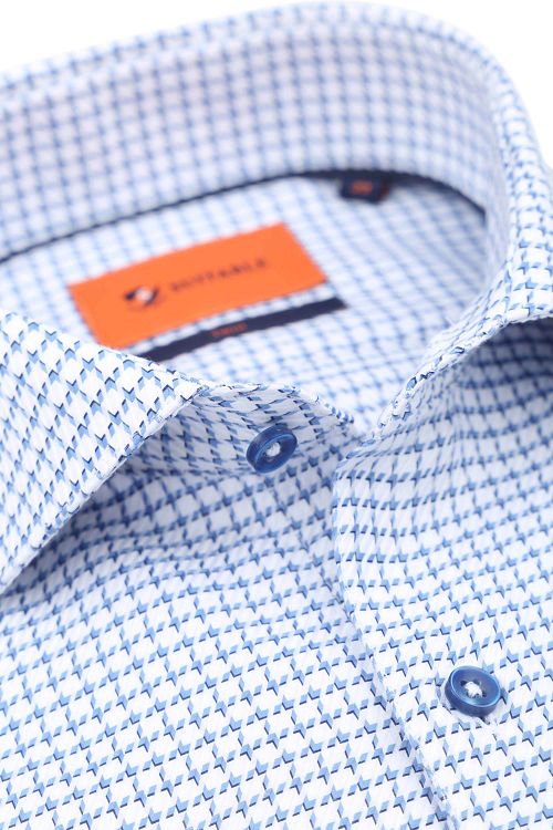 Suitable Koszula w kratę z nadrukiem, niebieska Product / Detail