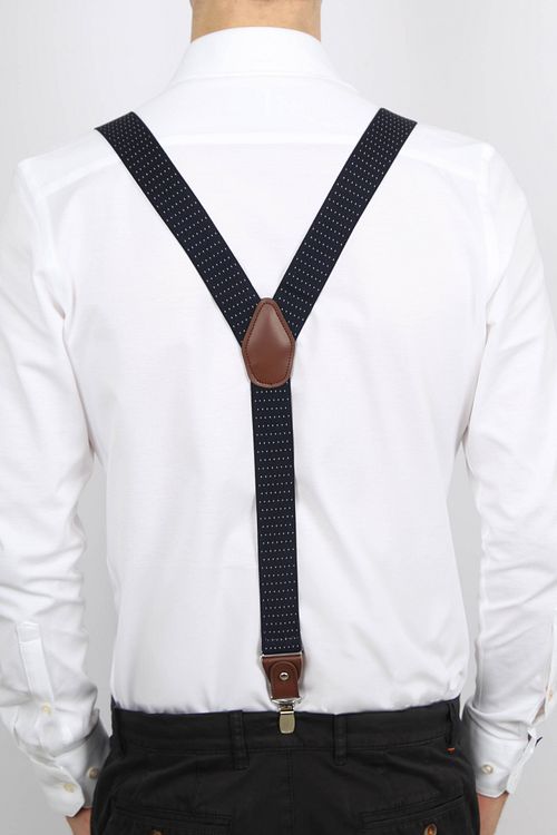 Suitable Luxe Bretelles Marine Pois Model / Achterkant