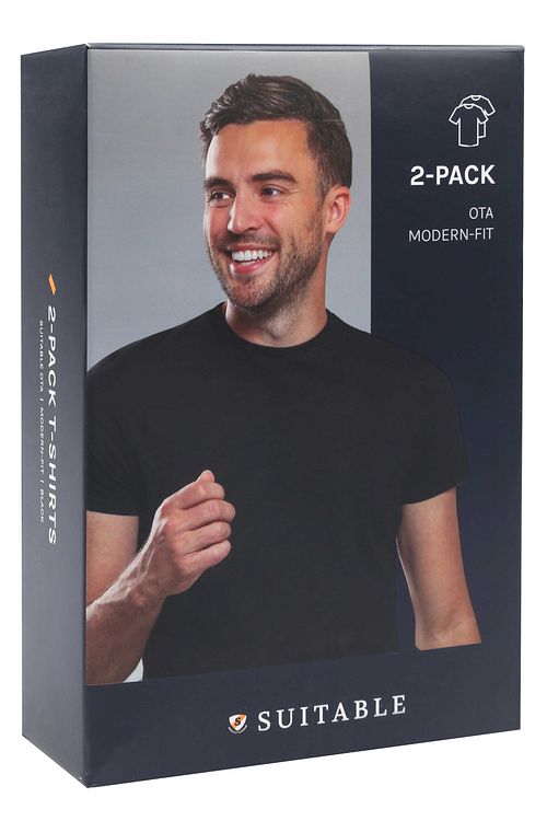 Suitable Ota T-Shirt cuello redondo negro 2-Pack Verpakking