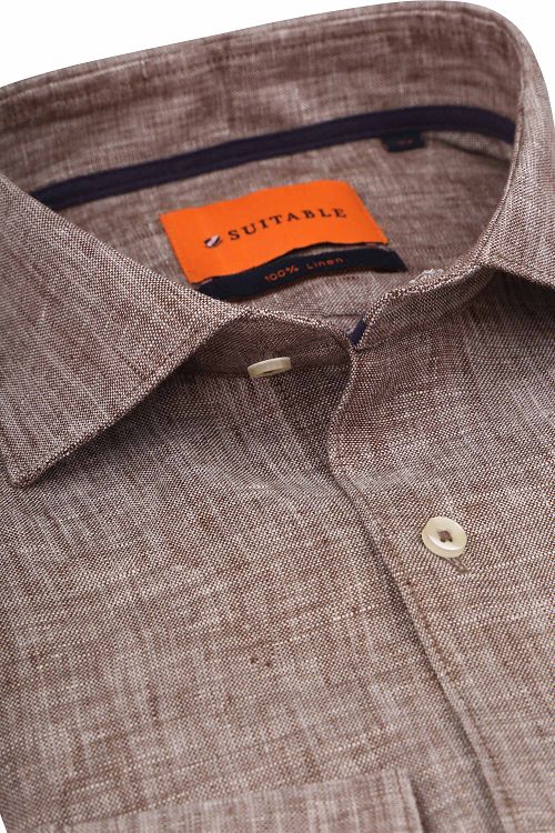 Suitable Overhemd Linnen Taupe Product / Detail