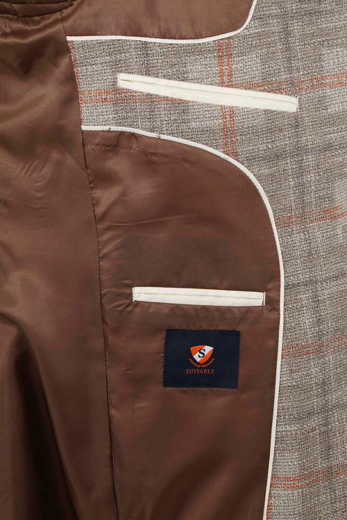 Suitable Respect blazer Fame in jersey a quadri Flex marrone Product / Detail
