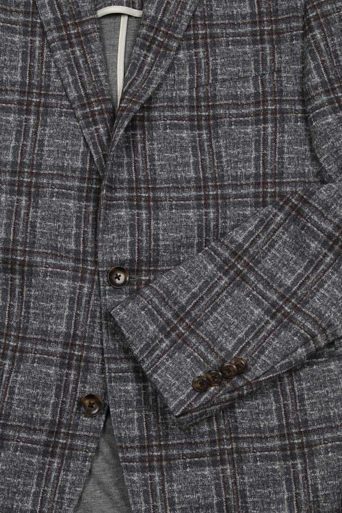 Suitable Respect Veston Fame Jersey Plaid Flex Gris Product / Detail