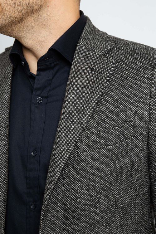 Suitable Birds Eye Blazer Merinowolle Anthrazit Model / Detail
