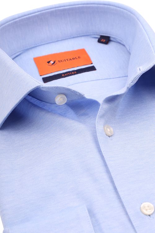 Suitable Shirt Knitted Piqué Light Blue Product / Detail