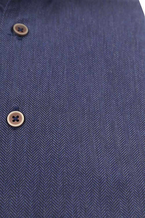 Suitable Herringbone Shirt Navy Product / Detail