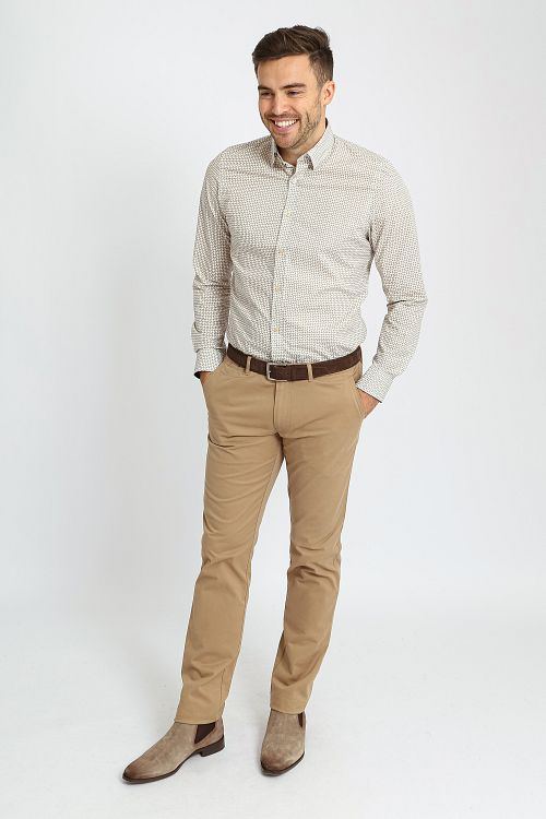 Suitable Skjorte med Mønster Beige Model / Voorkant