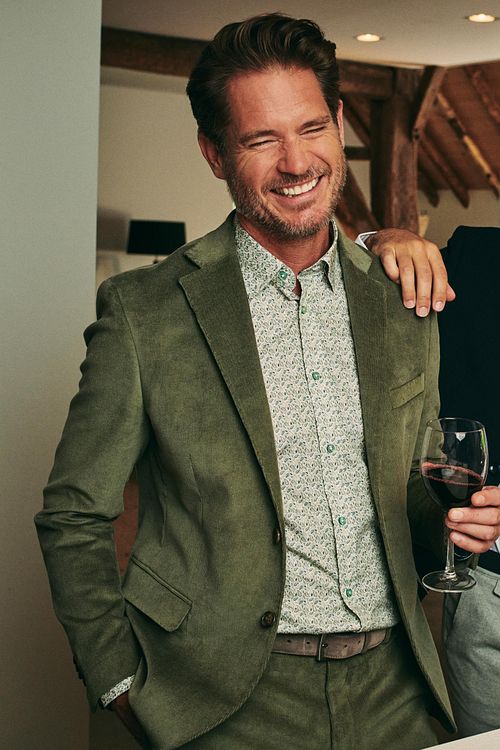 Suitable Skjorte med Paisley-mønster Grøn Model / Voorkant