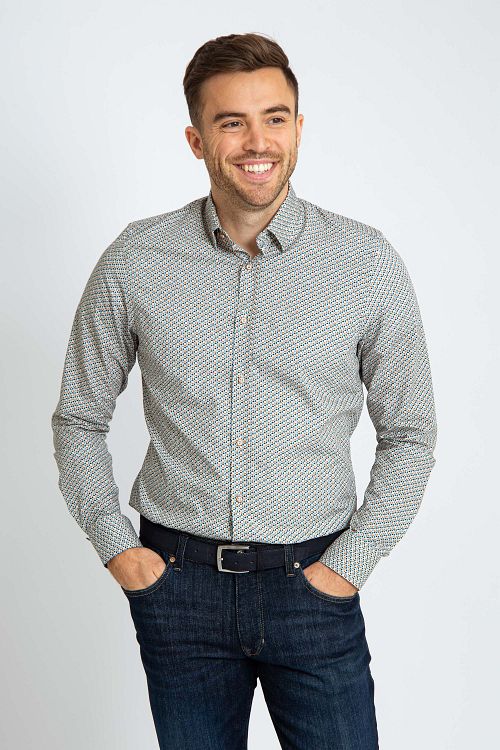 Suitable Skjorte Trykk Blå Model / Voorkant med Bram