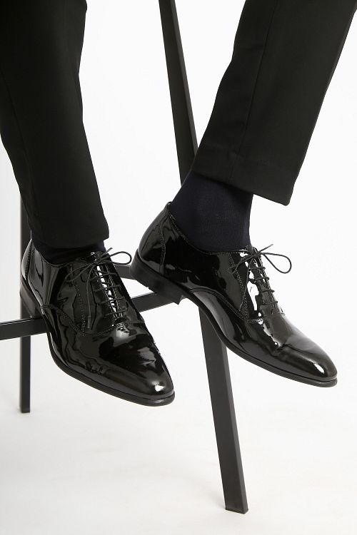 Suitable Chaussures En Cuir Noir Verni Model / Voorkant