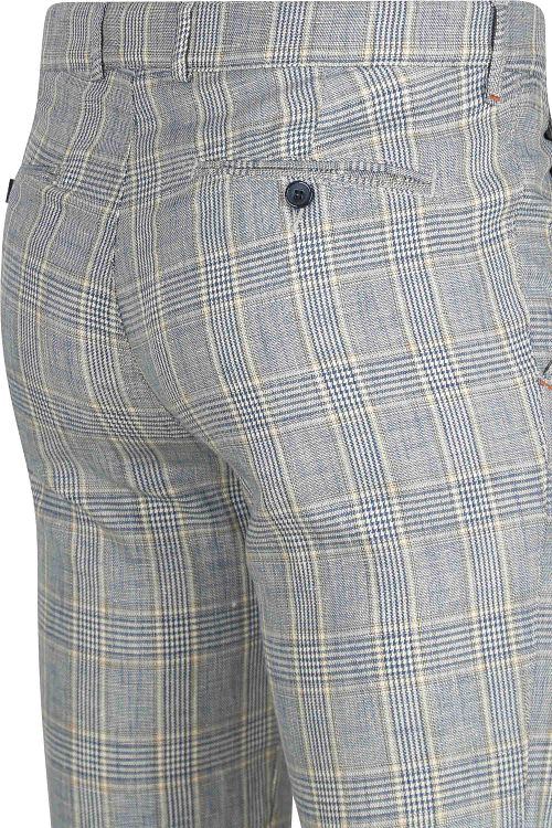 Suitable Chino z mieszanki lnu w niebieską kratę Product / Detail