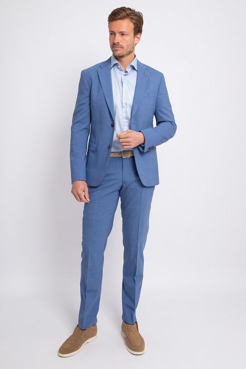 Suitable Strato Ossi Kostuum Wol Blauw Model / Voorkant