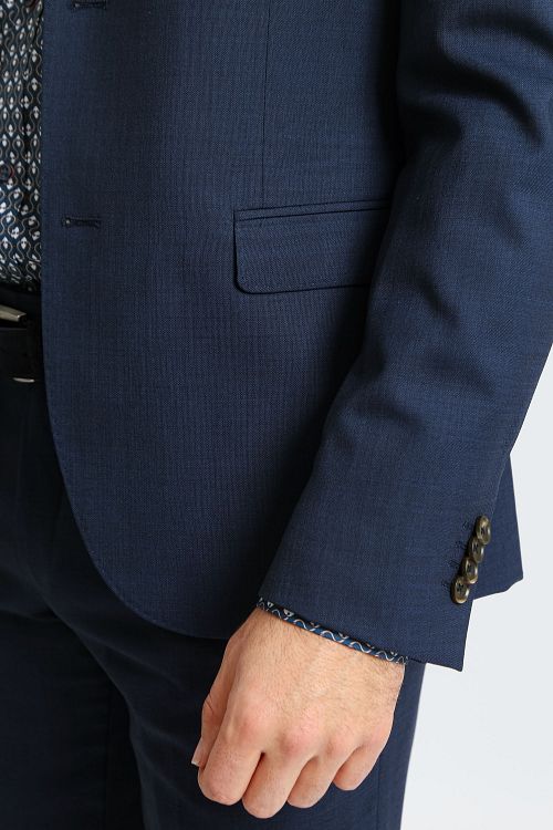 Suitable Strato Toulon Kostuum Wol Navy Model / Detail