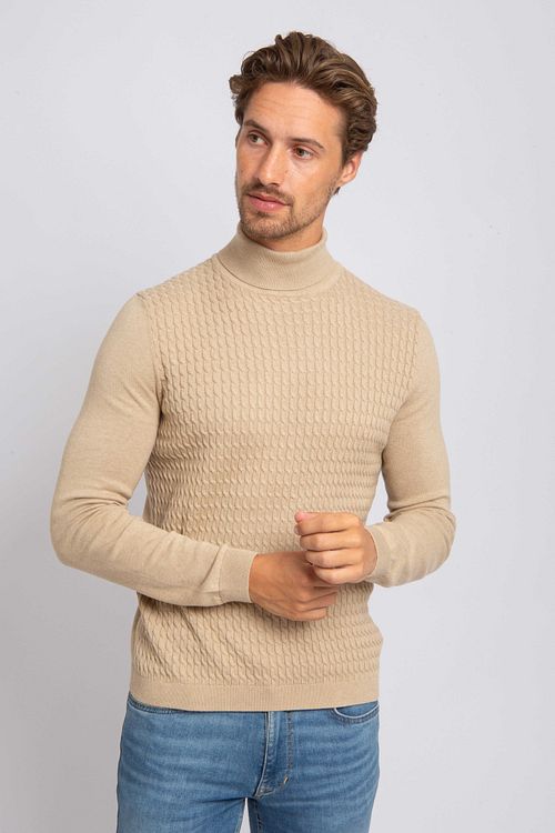 Suitable Turtleneck Cable Beige Model / Voorkant