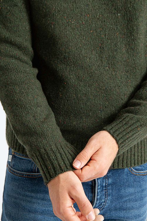 Suitable Trui Tweed Wol Mix Grön Model / Detail