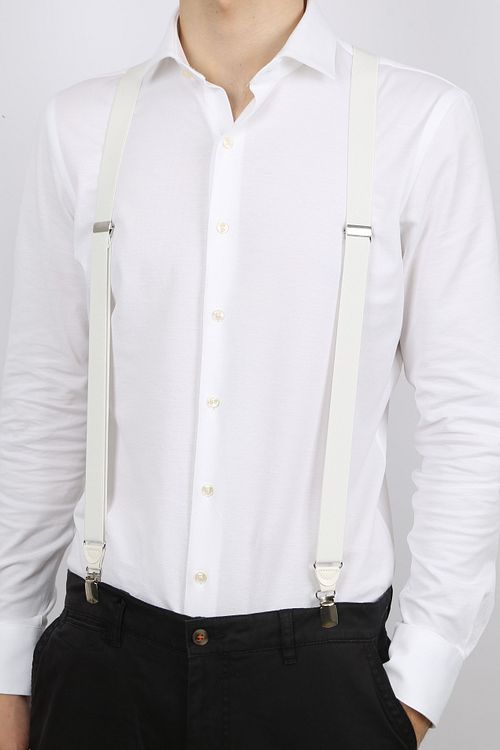 Suitable Suspenders White Y-model Model / Voorkant